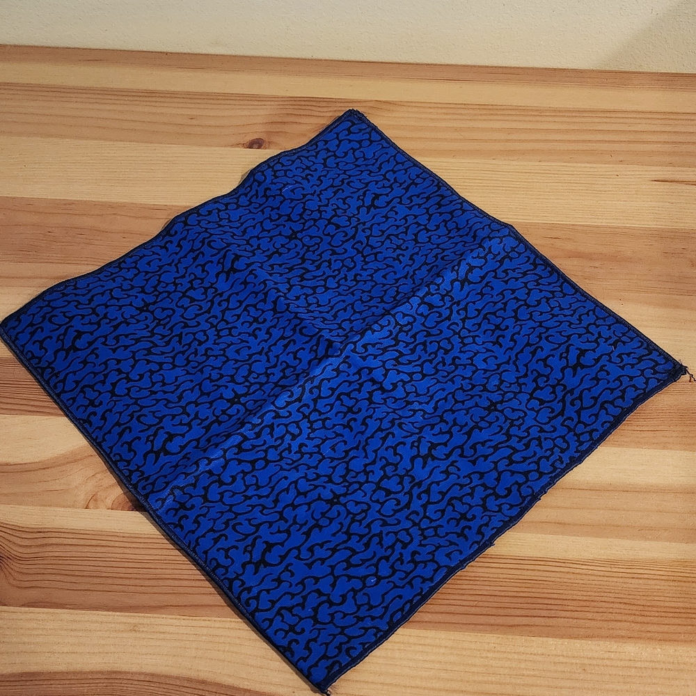 MUST GO!! Ankara African Blue and Black Patterned Bandana